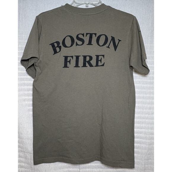 Boston Fire Department Firefighter Tan T Shirt Men’s Sz S - Picture 2 of 3